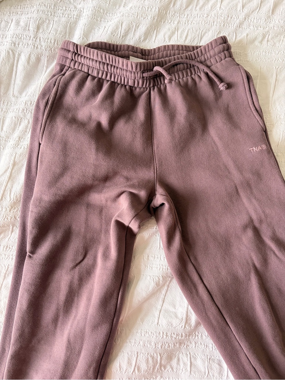 TNA Aritzia Boyfriend Sweatfleece in Eggplant Size Small